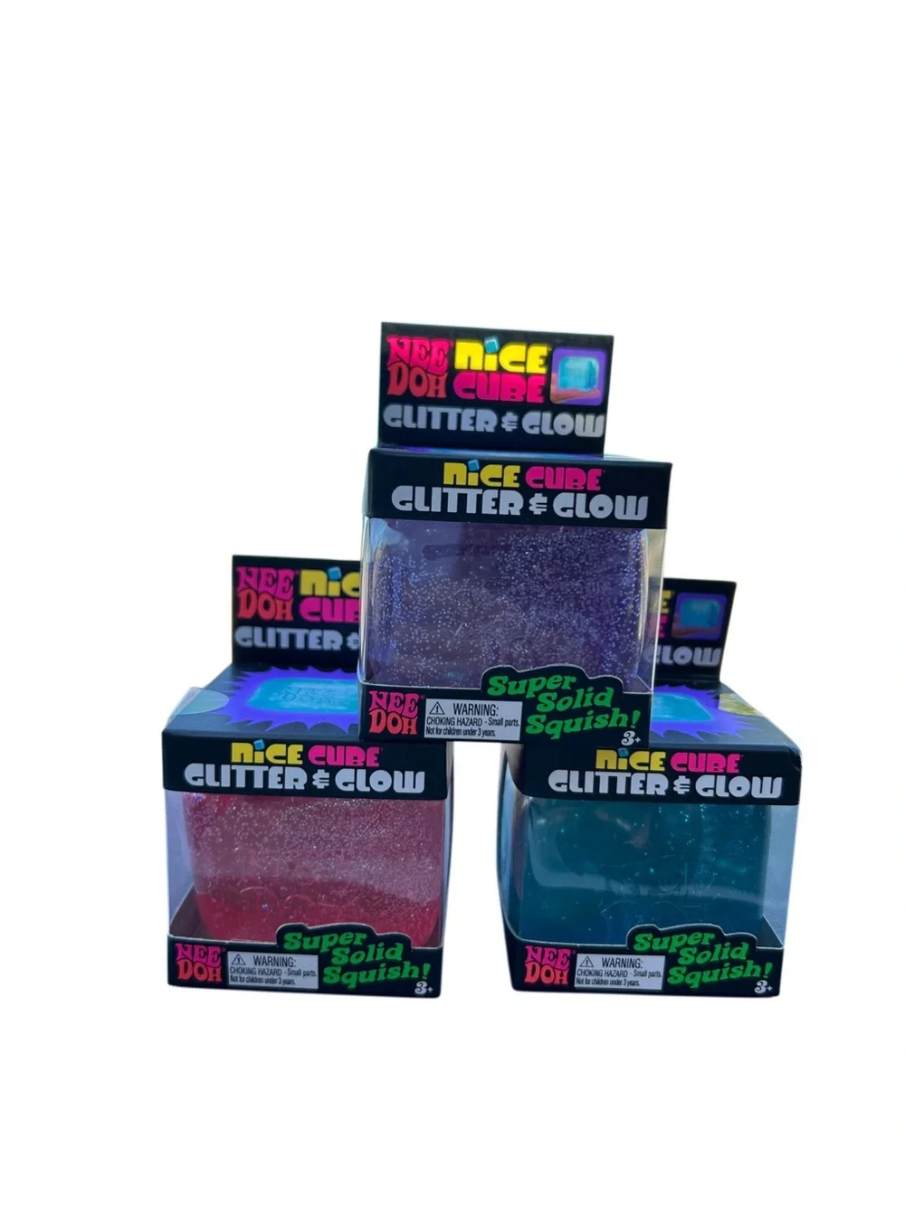 Authentic Needoh Nice Cube Glitter & Glow